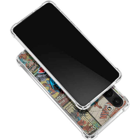Marvel Classic Comics Amazing Spider-Man Collage Galaxy S23 FE Clear Case